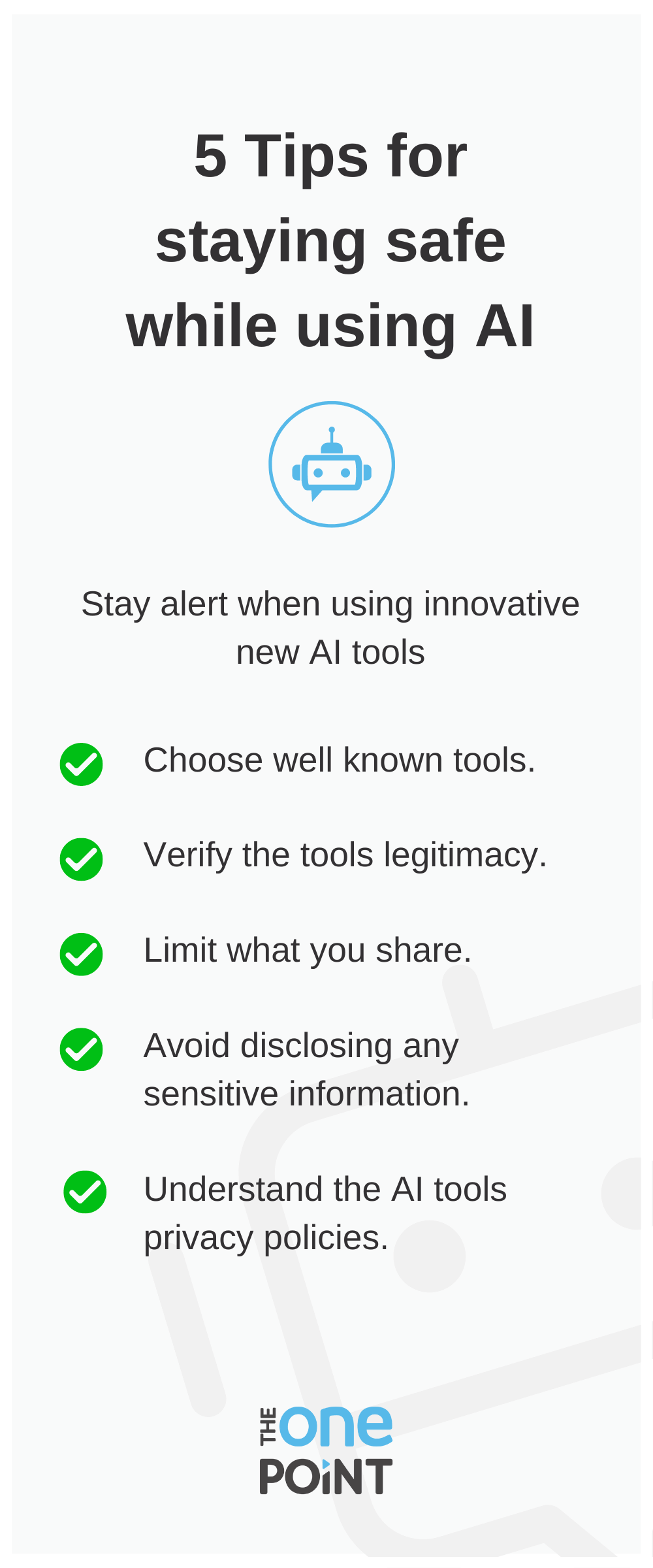 infographic using ai and staying safe